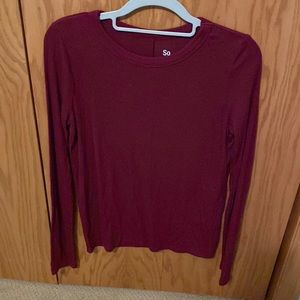 Ribbed maroon long sleeve. Size small. SO brand
